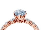 Rose gold Fancy Blue Marquise  Solitaire Diamond Ring with Pave Band and Four-Prong Setting_275