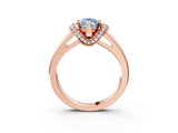 Rose gold Fancy Blue Marquise  Solitaire Diamond Ring with Pave Band and Six-Prong Setting_35