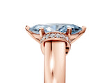 Rose gold Fancy Blue Marquise  Solitaire Diamond Ring with Pave Band and Six-Prong Setting_37