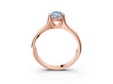 Rose gold Fancy Blue Marquise  Solitaire Diamond Ring with Six-Prong Cathedral Setting_35