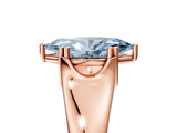 Rose gold Fancy Blue Marquise  Solitaire Diamond Ring with Six-Prong Cathedral Setting_37