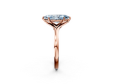 Rose gold Fancy Blue Marquise  Solitaire Diamond Ring with Six-Prong Setting and Tapered Band_19