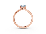 Rose gold Fancy Blue Marquise  Solitaire Diamond Ring with Six-Prong Setting and Tapered Band_20