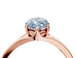 Rose gold Fancy Blue Marquise  Solitaire Diamond Ring with Six-Prong Setting and Tapered Band_21