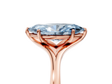 Rose gold Fancy Blue Marquise  Solitaire Diamond Ring with Six-Prong Setting and Tapered Band_22