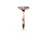 Rose gold Fancy Blue Marquise  Solitaire Diamond Ring with Six-Prong Setting on a Classic Band 2