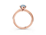 Rose gold Fancy Blue Marquise  Solitaire Diamond Ring with Six-Prong Setting on a Classic Band 3