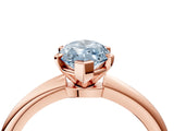 Rose gold Fancy Blue Marquise  Solitaire Diamond Ring with Six-Prong Setting on a Classic Band 4