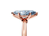 Rose gold Fancy Blue Marquise  Solitaire Diamond Ring with Six-Prong Setting on a Classic Band 5