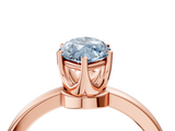 Rose gold Fancy Blue Marquise  Solitaire Diamond Ring with Six-Prong Setting on a Classic Band_7