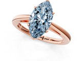 Rose gold Fancy Blue Marquise  Solitaire Diamond Ring with Split Shank and Four-Prong Setting_13