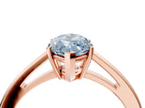 Rose gold Fancy Blue Marquise  Solitaire Diamond Ring with Split Shank and Four-Prong Setting_16
