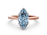 Rose gold Fancy Blue Marquise  Solitaire Diamond Ring with Split Shank and Four-Prong Setting_20