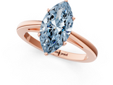 Rose gold Fancy Blue Marquise  Solitaire Diamond Ring with Split Shank and Four-Prong Setting_21