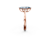 Rose gold Fancy Blue Marquise  Solitaire Diamond Ring with Split Shank and Four-Prong Setting_22