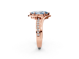 Rose gold Fancy Blue Marquise  Solitaire Diamond Ring with Split Shank and Prong Setting_44