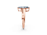 Rose gold Fancy Blue Marquise  Solitaire Diamond Ring with Tapered Band and Four-Prong Setting_51