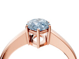 Rose gold Fancy Blue Marquise  Solitaire Diamond Ring with Tapered Band and Four-Prong Setting_53