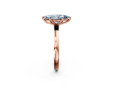 Rose gold Fancy Blue Marquise  Solitaire Diamond Ring with Thin Band and Four-Prong Setting_5