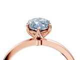 Rose gold Fancy Blue Marquise  Solitaire Diamond Ring with Thin Band and Four-Prong Setting_7
