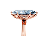 Rose gold Fancy Blue Marquise  Solitaire Diamond Ring with Thin Band and Four-Prong Setting_8