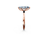 Rose gold Fancy Blue Marquise  Solitaire Diamond Ring with a Classic Band and Four-Prong Setting 3