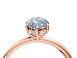 Rose gold Fancy Blue Marquise  Solitaire Diamond Ring with a Classic Band and Four-Prong Setting 5