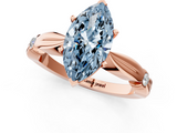 Rose gold Fancy Blue Marquise  Solitaire Diamond Twisted Band with Four-Prong Setting_66