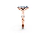 Rose gold Fancy Blue Marquise  Solitaire Diamond Twisted Band with Four-Prong Setting_67
