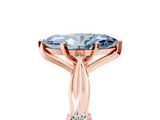 Rose gold Fancy Blue Marquise  Solitaire Diamond Twisted Band with Four-Prong Setting_70