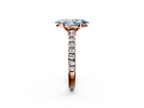 Rose gold Fancy Blue Marquise  Solitaire Diamond with Pavé Band and Four-Prong Setting_68