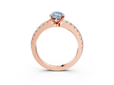 Rose gold Fancy Blue Marquise  Solitaire Diamond with Pavé Band and Four-Prong Setting_69