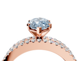 Rose gold Fancy Blue Marquise  Solitaire Diamond with Pave and Channel Set Band_78