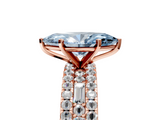 Rose gold Fancy Blue Marquise  Solitaire Diamond with Pave and Channel Set Band_79
