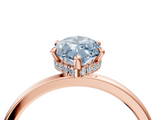 Rose gold Fancy Blue Marquise  Solitaire Engagement Ring with Cathedral Band and Four-Prong Setting_25