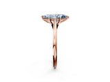 Rose gold Fancy Blue Marquise  Solitaire Engagement Ring with Four-Prong Setting and Classic Band 3