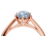 Rose gold Fancy Blue Marquise  Solitaire Engagement Ring with Four-Prong Setting and Classic Band 5