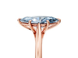 Rose gold Fancy Blue Marquise  Solitaire Engagement Ring with Four-Prong Setting and Classic Band