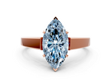 Rose gold Fancy Blue Marquise  Solitaire Engagement Ring with Four-Prong Setting and Tapered Band_3