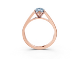 Rose gold Fancy Blue Marquise  Solitaire Engagement Ring with Four-Prong Setting and Tapered Band_6