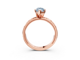 Rose gold Fancy Blue Marquise  Solitaire Engagement Ring with Scrollwork Band and Four-Prong Setting_150