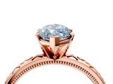 Rose gold Fancy Blue Marquise  Solitaire Engagement Ring with Scrollwork Band and Four-Prong Setting_151