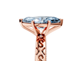 Rose gold Fancy Blue Marquise  Solitaire Engagement Ring with Scrollwork Band and Four-Prong Setting_152