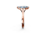 Rose gold Fancy Blue Marquise  Solitaire Engagement Ring with Six-Prong Setting and Classic Band 3