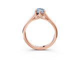 Rose gold Fancy Blue Marquise  Solitaire Engagement Ring with Six-Prong Setting and Classic Band 4