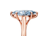 Rose gold Fancy Blue Marquise  Solitaire Engagement Ring with Six-Prong Setting and Classic Band