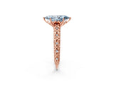 Rose gold Fancy Blue Marquise  Solitaire Floral Milgrain Engagement Ring_33