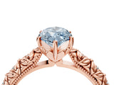 Rose gold Fancy Blue Marquise  Solitaire Floral Milgrain Engagement Ring_35