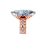 Rose gold Fancy Blue Marquise  Solitaire Floral Milgrain Engagement Ring_36