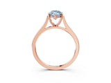 Rose gold Fancy Blue Marquise  Solitaire Heart Prong Engagement Ring with Tapered Band_58